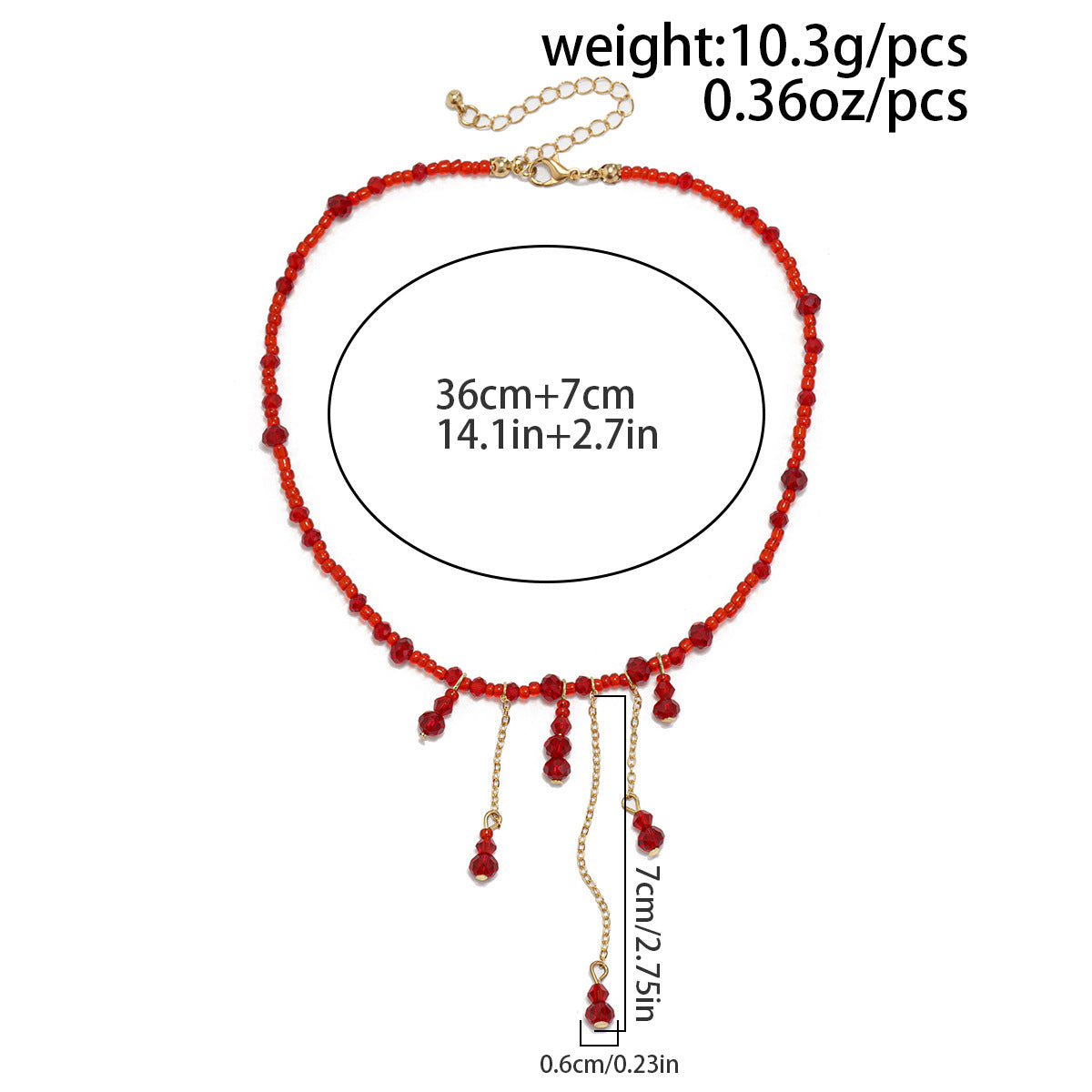 Gothic Red Crystal-Style Drip Choker