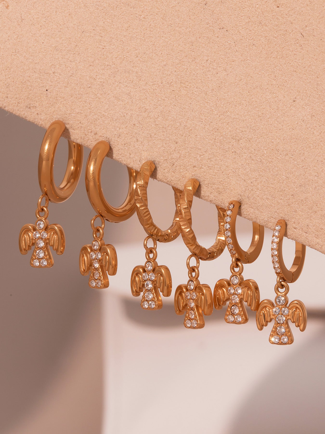 Planderful Zircon Angel Pendant Earrings For Women