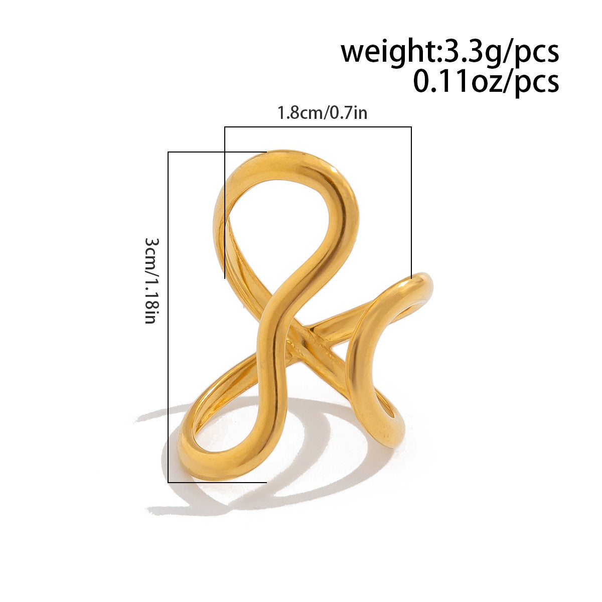 Geometric Ring By Planderful Vienna Verve Unisex Modern Jewelry With Irregular Cross Opening Design