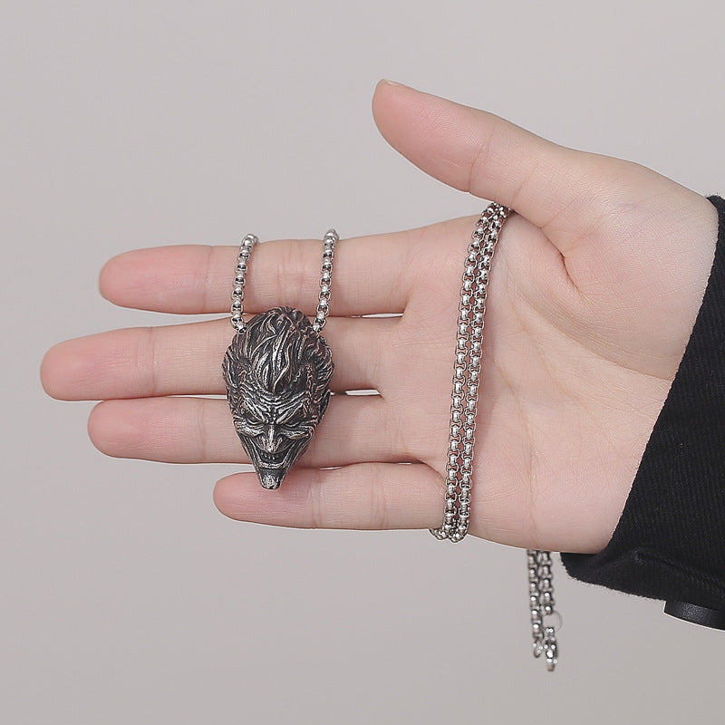 Stainless Steel Necklace – Vintage Sun Wukong Monkey Head Pendant For Everyday Style