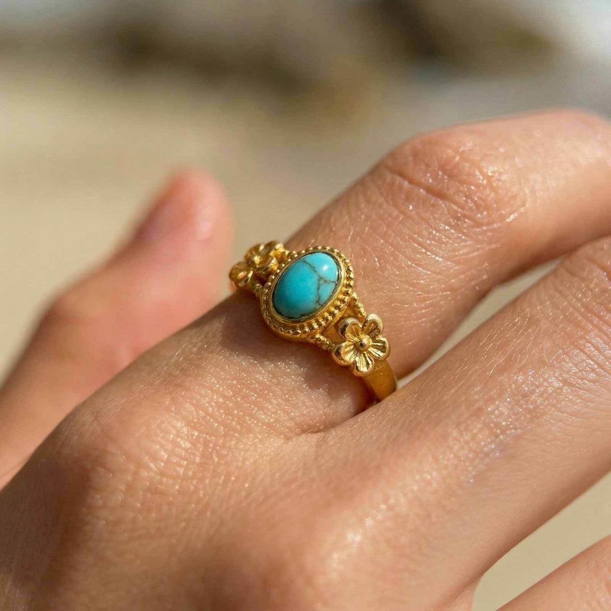 Stainless Steel Oval Egg Powder Spar Flower Opening French Light Girlfriend Gift Ring