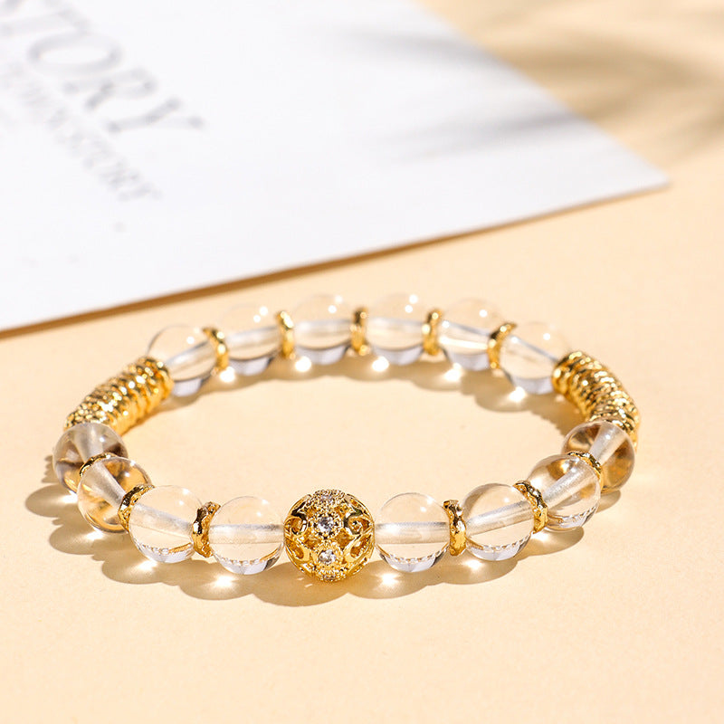 Planderful Fortune's Favor Bracelet – Elegant Natural White Crystal Design