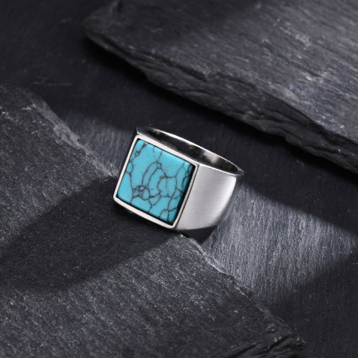 Stainless Steel Several Square Seal Casting Ring Men's