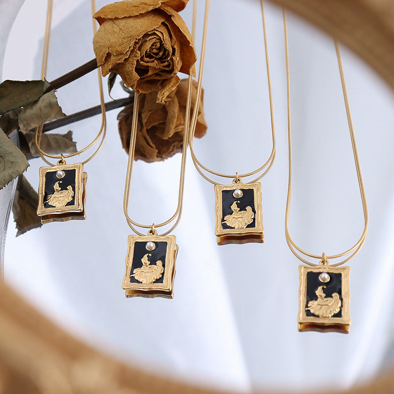 Stargazing Maiden Necklace with Pearl Detail - Vintage Inspired Photo Album