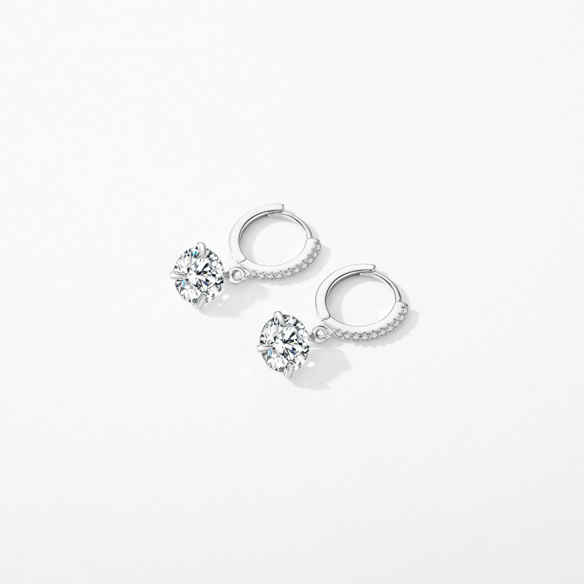 Sterling Silver Zircon Earrings with Cross-border Appeal