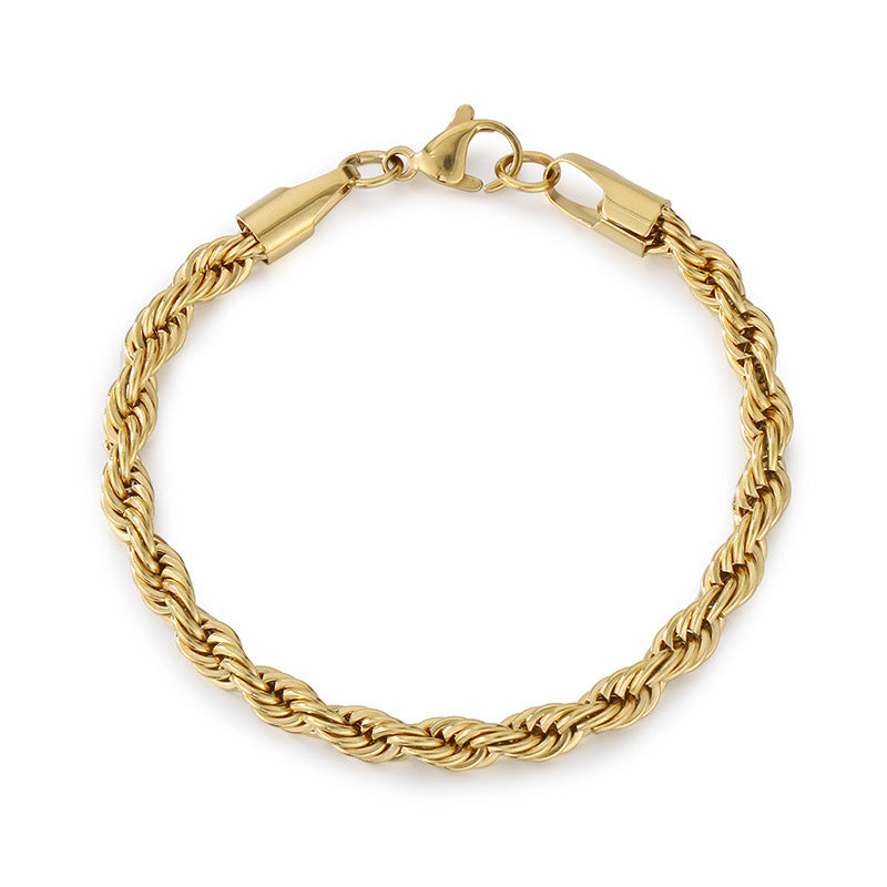 Twist Twist Rope Bracelet – In Europe & The United States – Stainless Steel Twist Chain