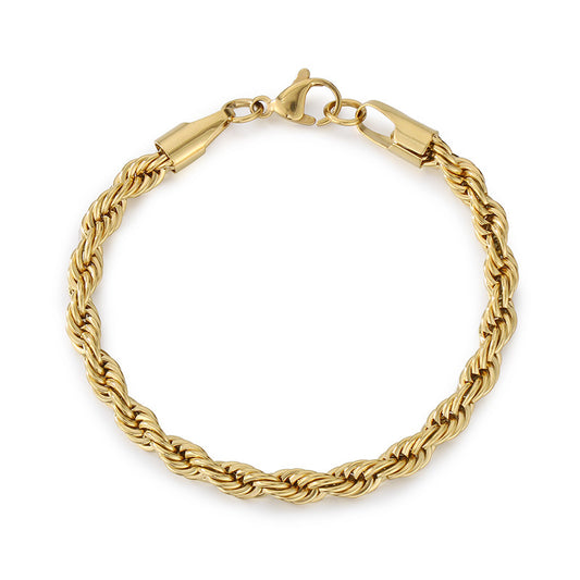 Twist Twist Rope Bracelet – In Europe & The United States – Stainless Steel Twist Chain