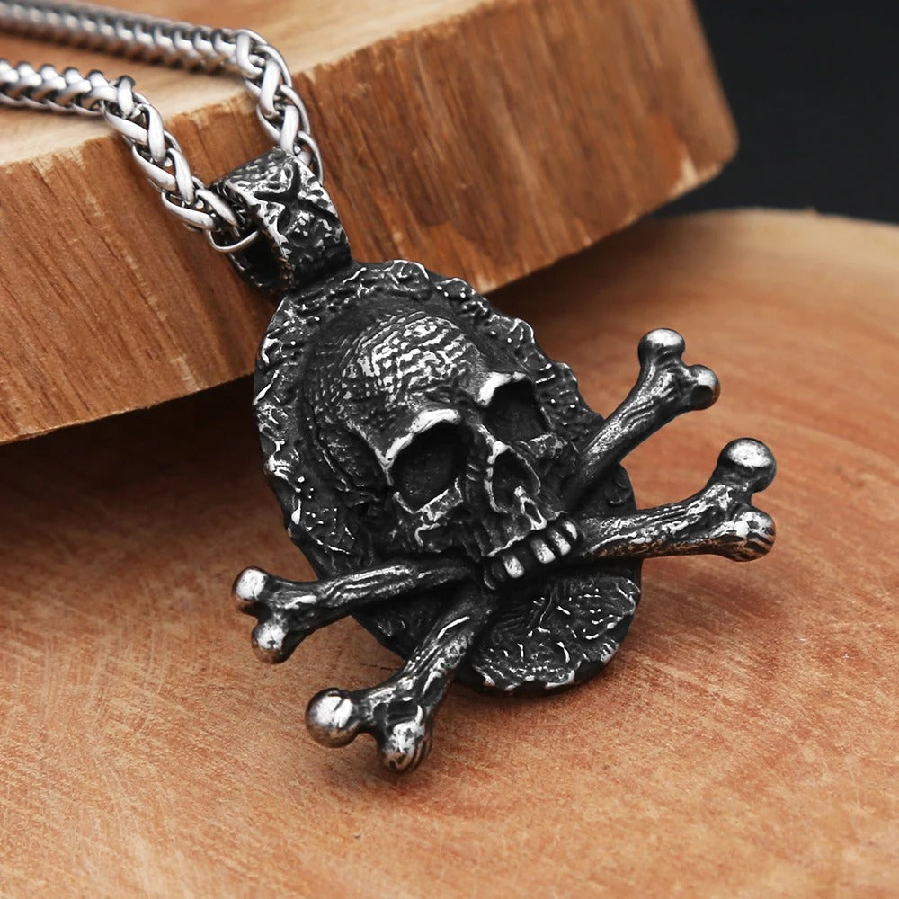 Gothic Skull Stainless Steel Men's Pendant Necklace