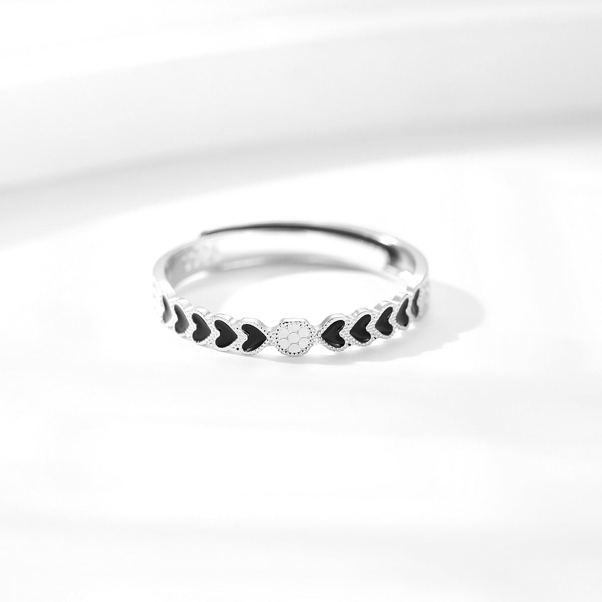 Heart Moon S925 Sterling Silver Women's Ring