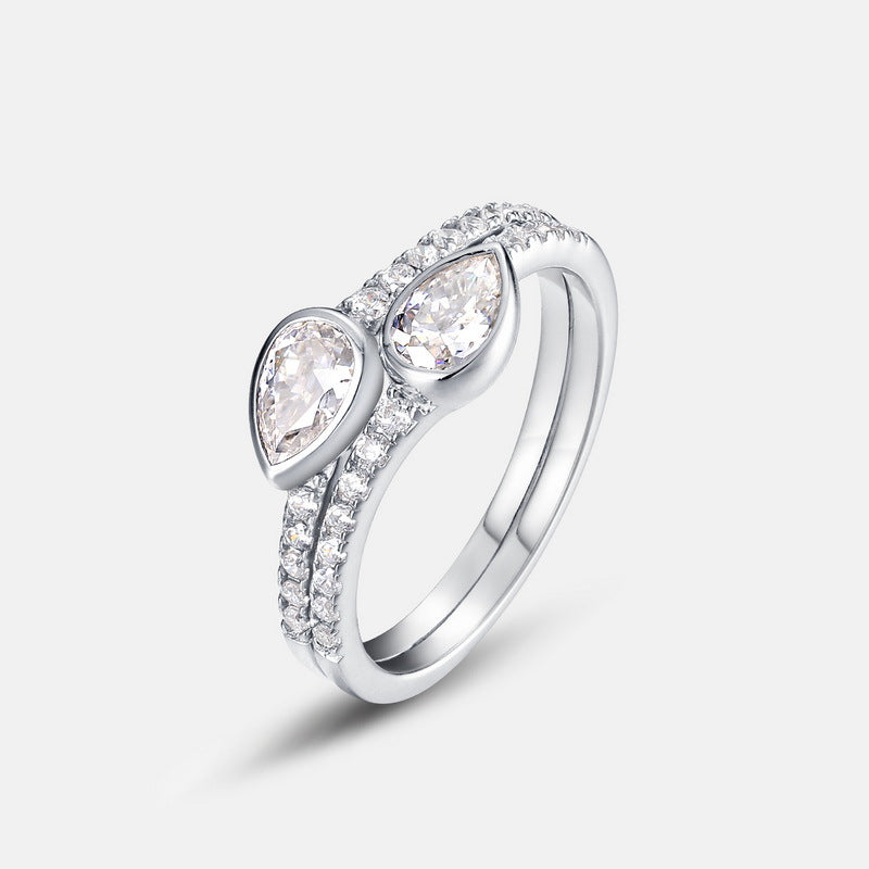 Planderful Pear-Cut Moissanite Sterling Silver Ring – 4 × 6 mm, 0.35 ct