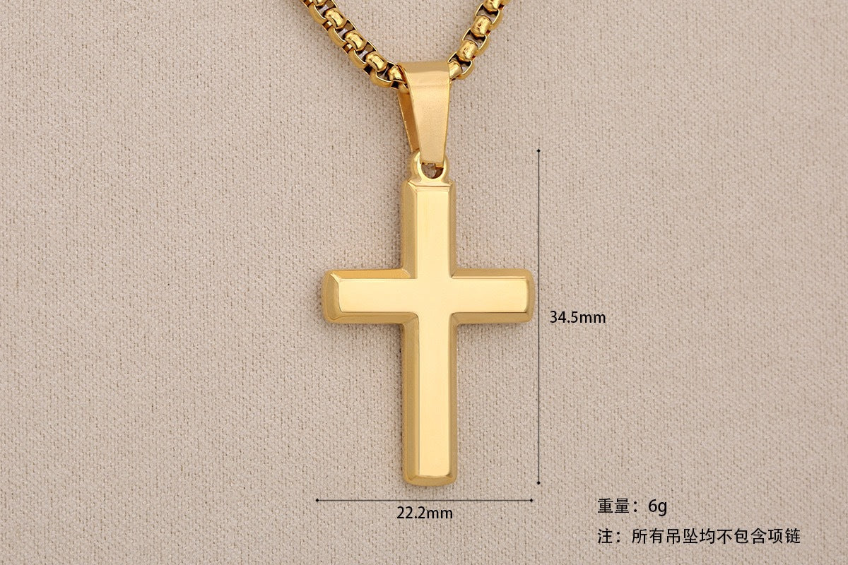 1. Planderful Cross Pendant Necklace Stainless Titanium Steel Unisex Hip Hop Style Gift for Him or Her