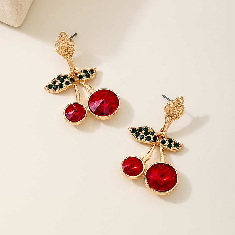 Planderful Vienna Verve Earrings – Exaggerated Metal Cherry Design