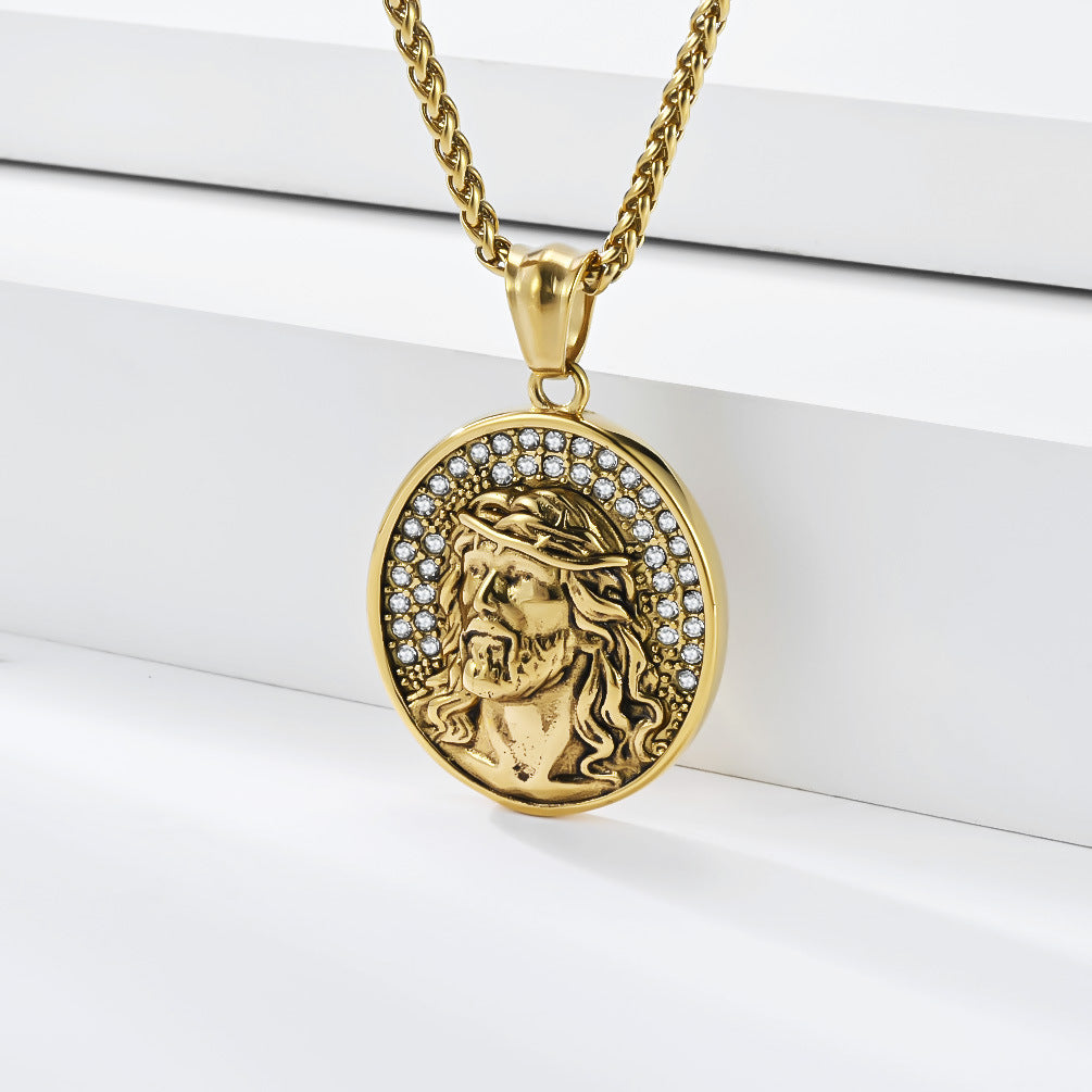 Stainless Steel Zircon Vintage Necklace