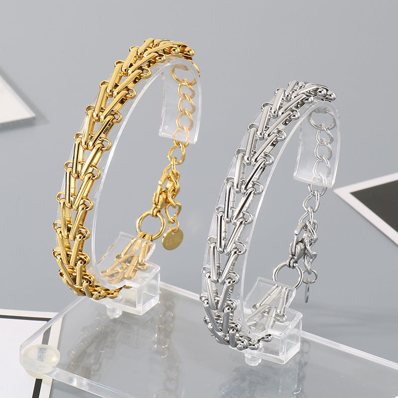 Planderful Unisex V Shaped Horseshoe Ring Bracelet 18K Gold