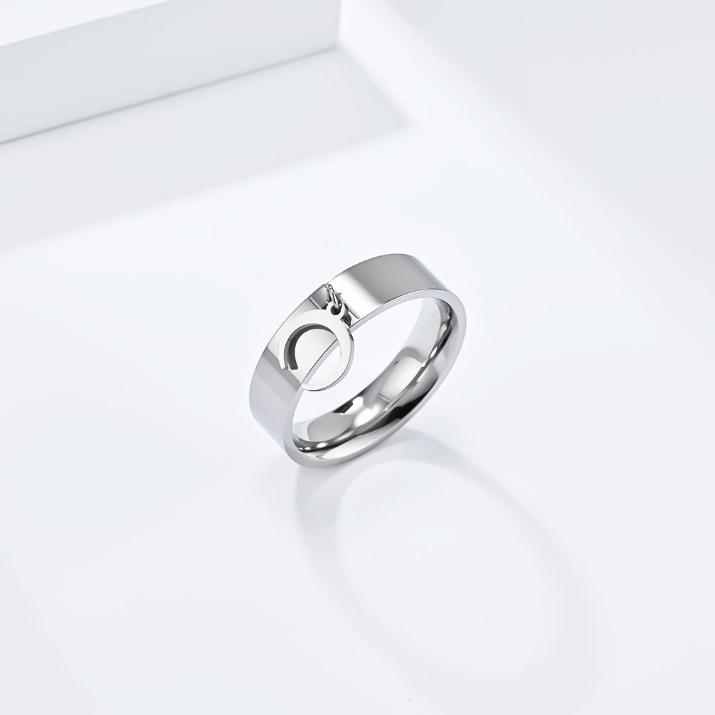 Neutral Wind Star Moon Butterfly Cross Stainless Steel Ring for Men and Women Accessories