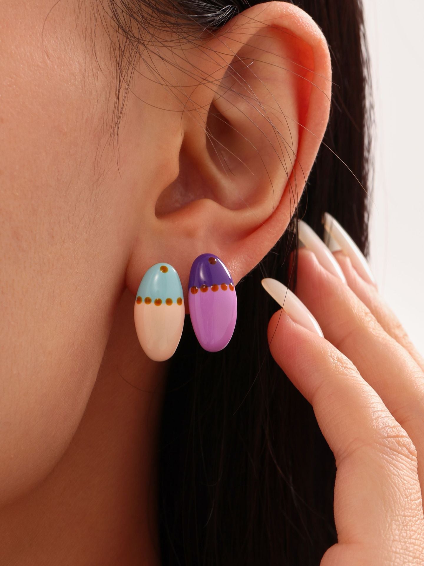 Planderful Dopamine Stud Earrings Oil Painting For Teens