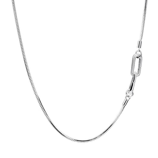 Planderful Jewelry Titanium Steel Double Buckle Necklace For Men And Women Elegant Collarbone Chain With Temperament