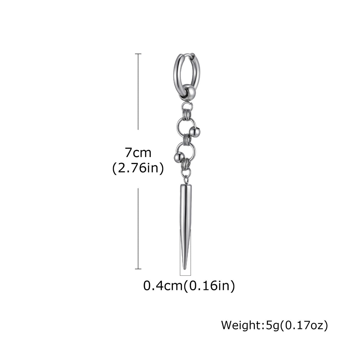 Stainless Steel Cross Geometric Punk Single Earring