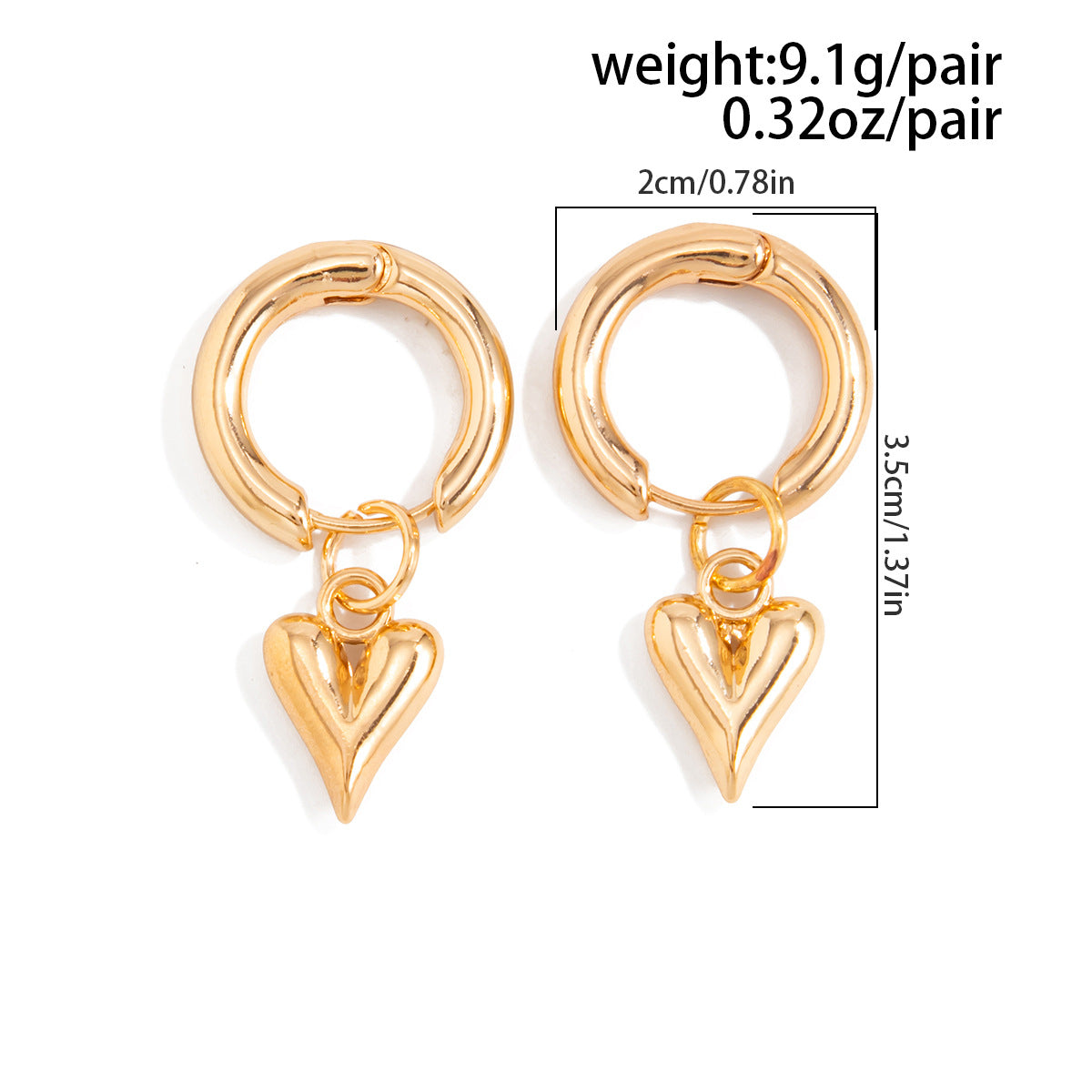 Planderful Heart Pendant Earrings For Women Chic Removable Hoop Versatile Gift For Her Vienna Verve