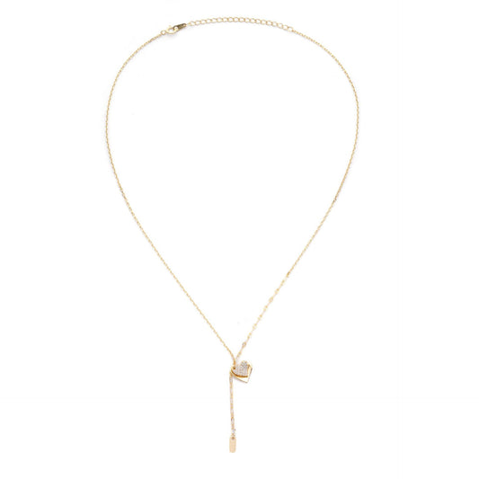 Korean Version Ins Cold Wind 925 Silver Double Love Necklace