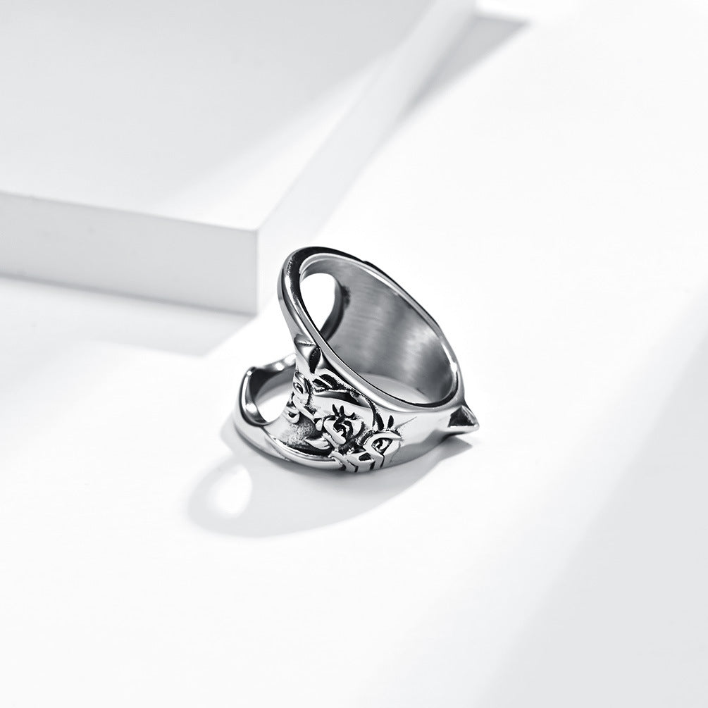 Self-Defense Rhino Head Multi-Functional Bottle Opener Ring