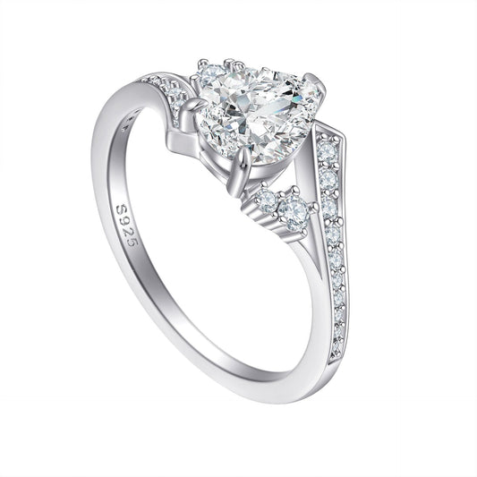 Planderful Zircon Sterling Silver Ring 1.25ct for Women