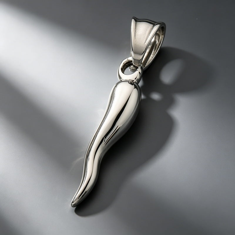 Niche Many Elements Myth Pendant Tower Conch Trident Feather Stainless Steel Men's Pendant Necklace