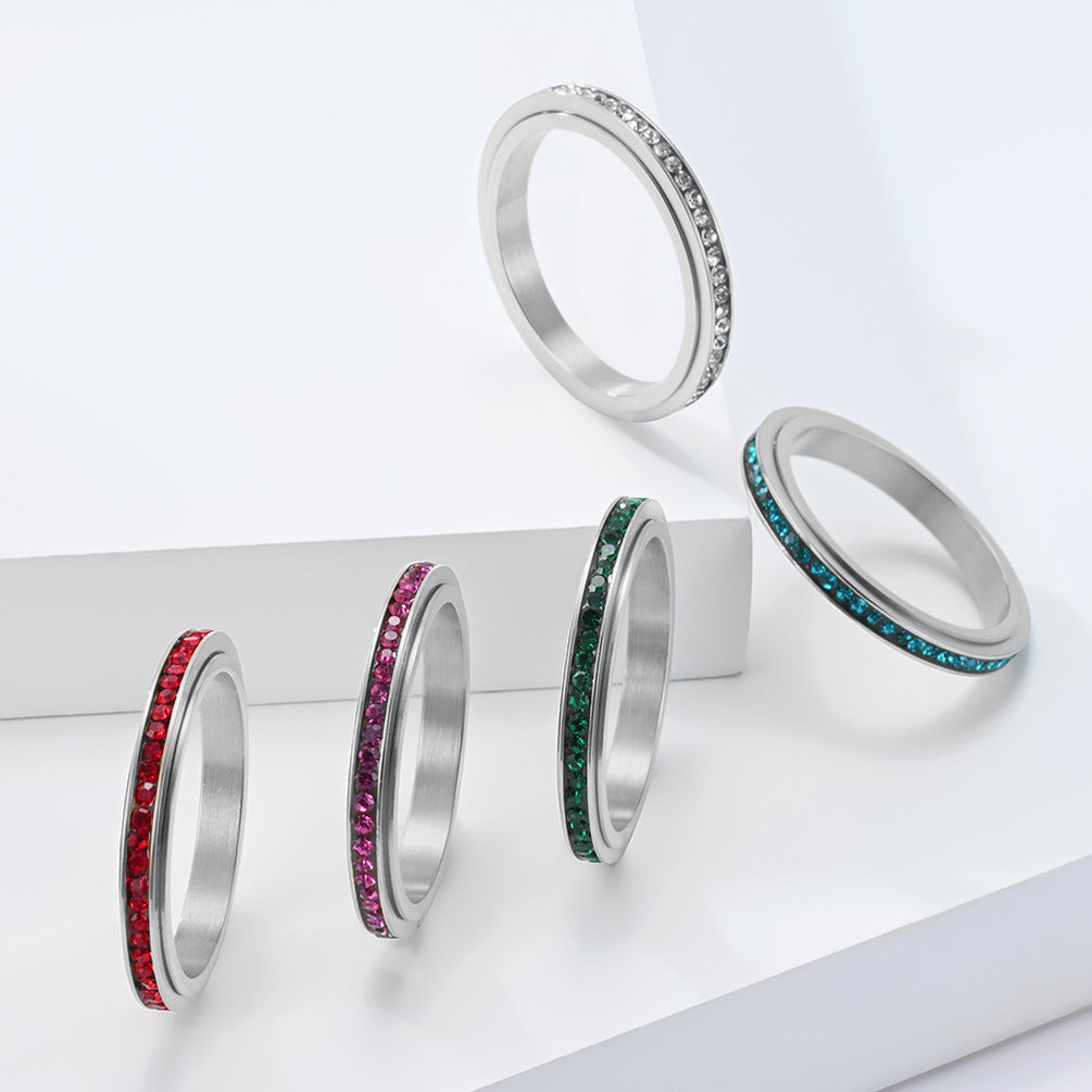 3mm Rotated Stainless Steel Women's Ring