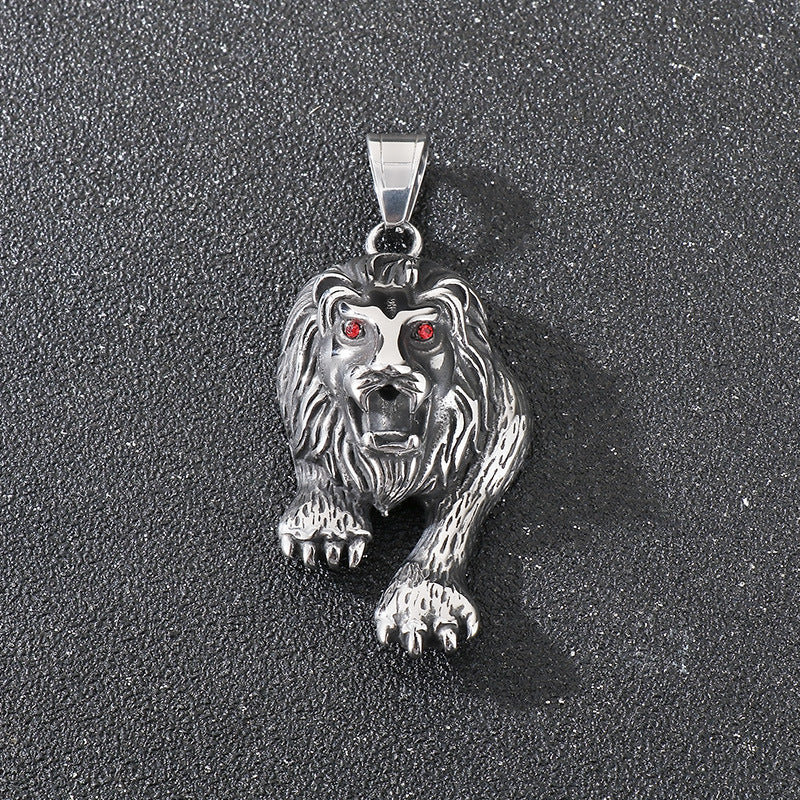 Planderful Forest Lion Pendant For Men Domineering Stainless