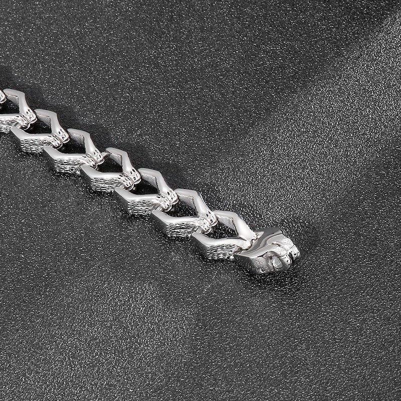 Punk Style Stainless Steel – Cross Flower Men's Titanium Steel Bracelet