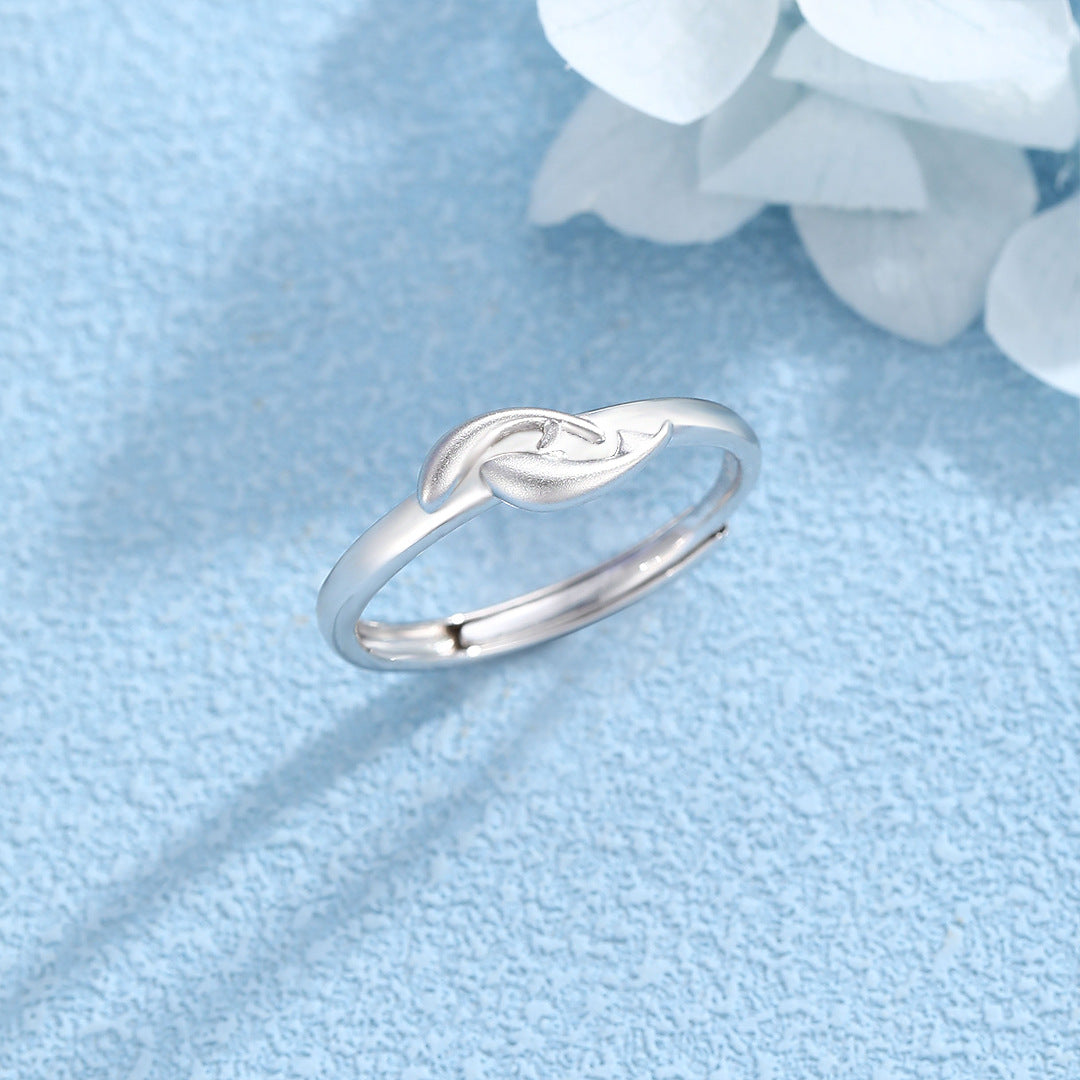 Sterling Silver Dolphin Ring For Women By Planderful Adjustable Open Tail Light Luxury Jewelry