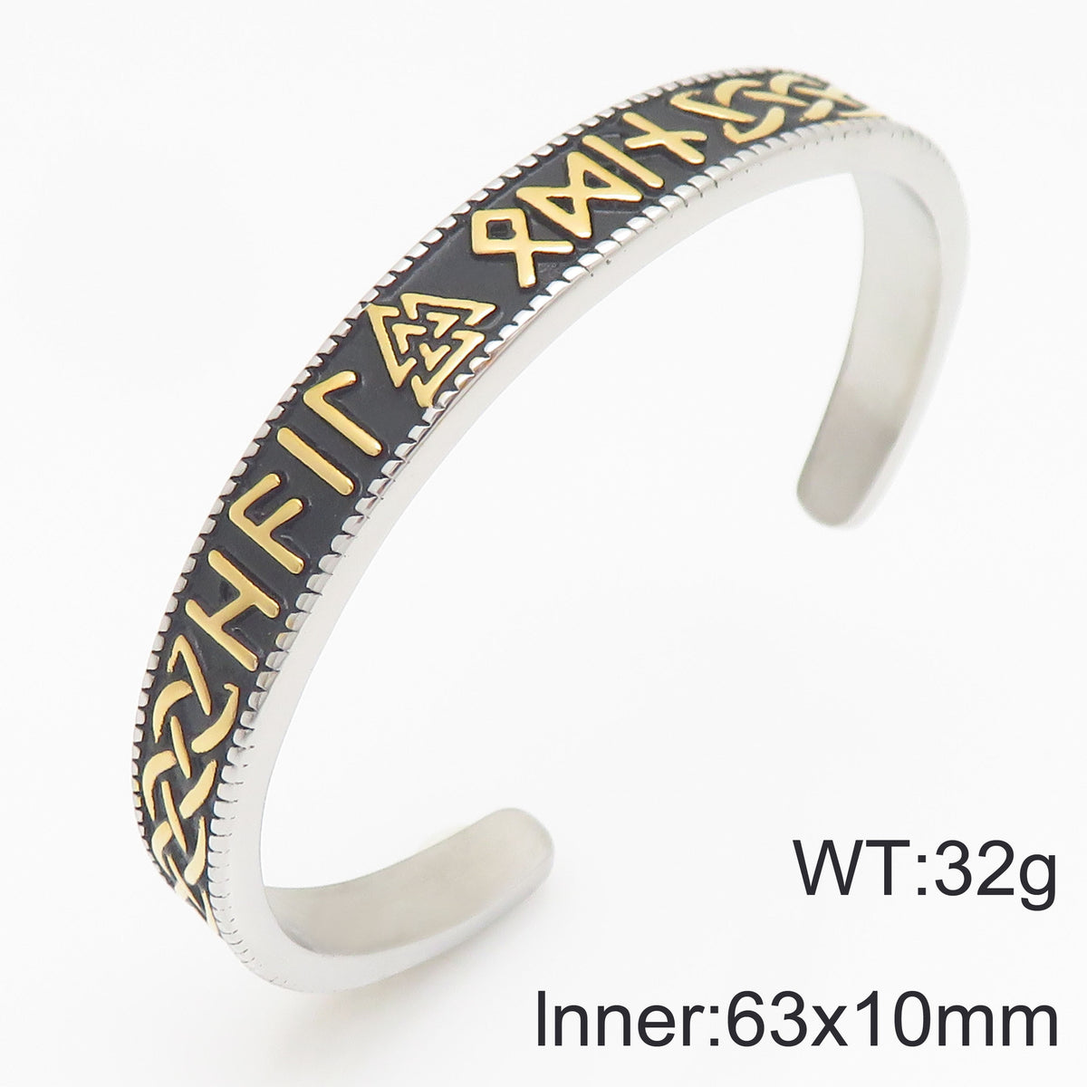 Nordic Hot-Selling Quake Stainless Steel Bracelet – Viking Triangular Knot Odin Rune