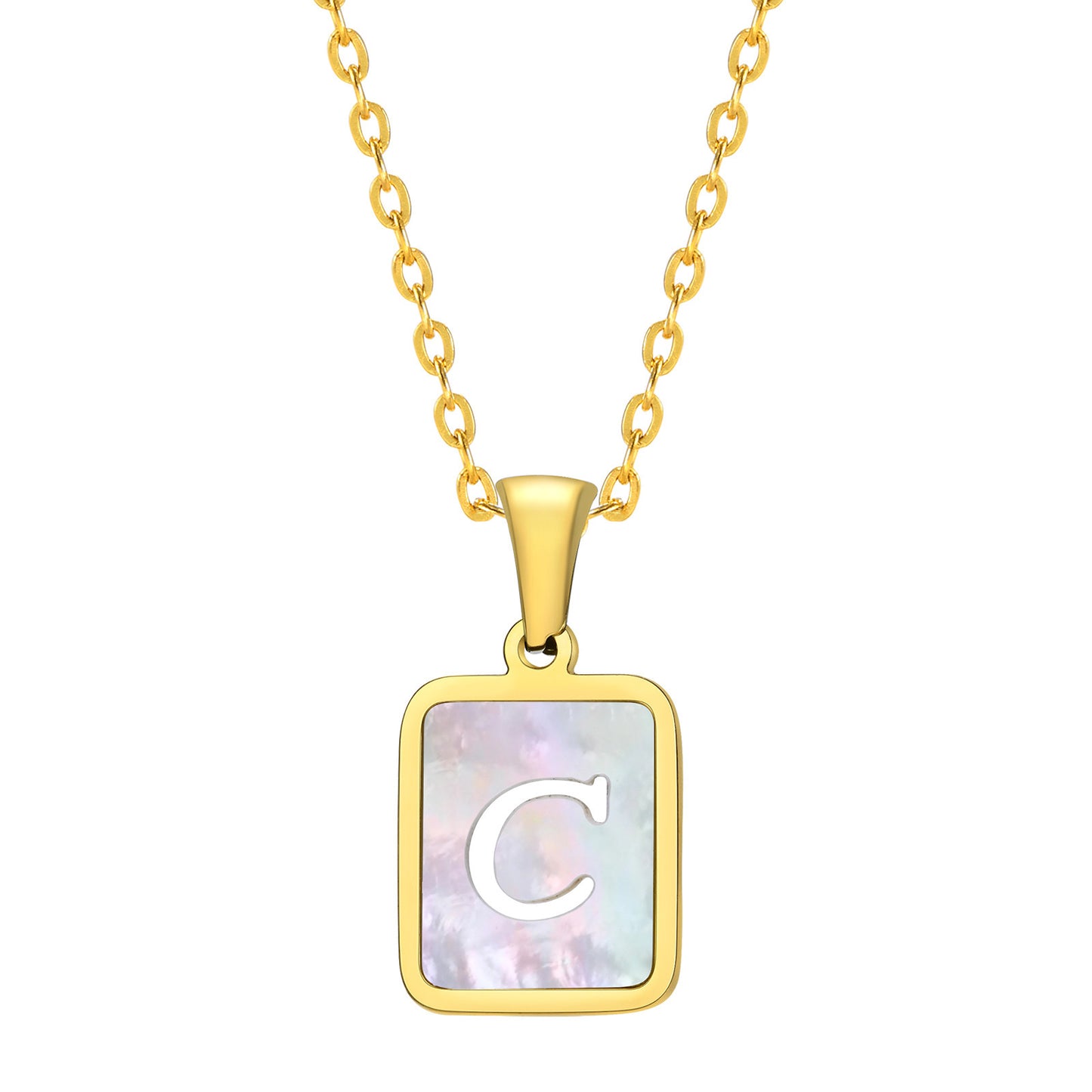 European And American Jewelry Shell Square Pendant Necklace