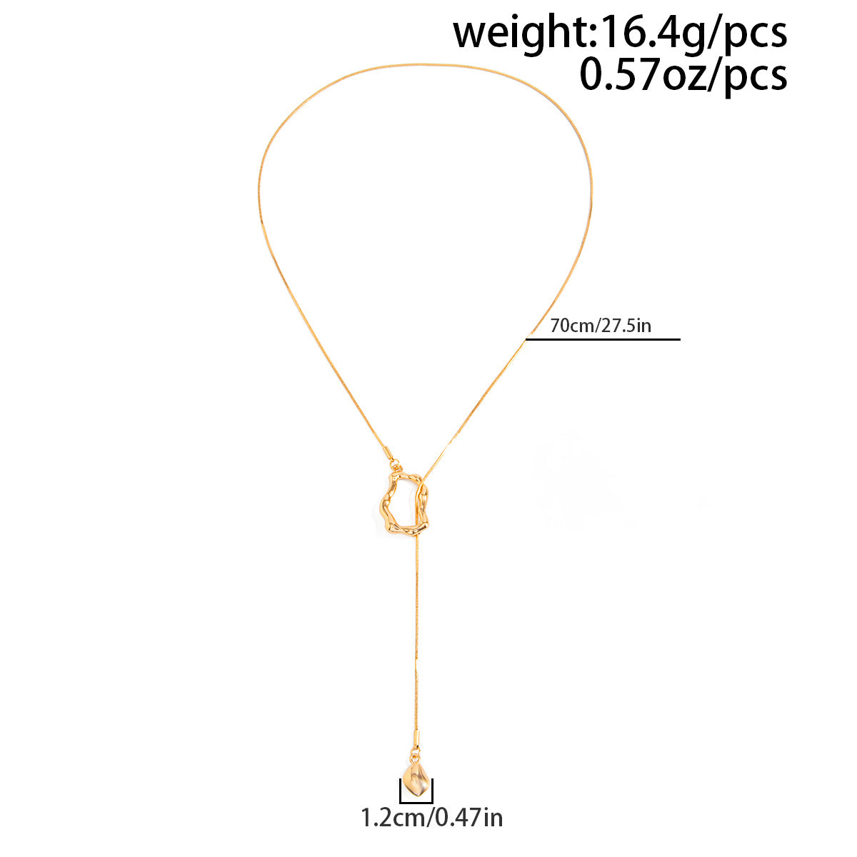 Feng Shui Drop-Shaped Pendant Liquid Irregular Pull Long Necklace