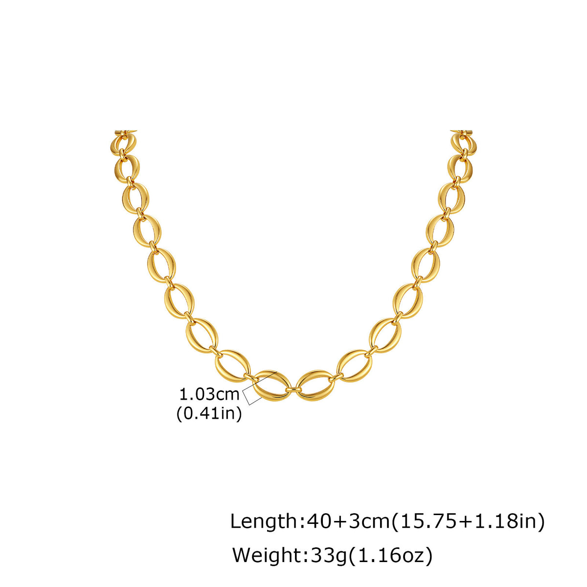 Stainless Steel Handmade Chain Round Cross Chain Interlocking Oval Necklace Bow Chain