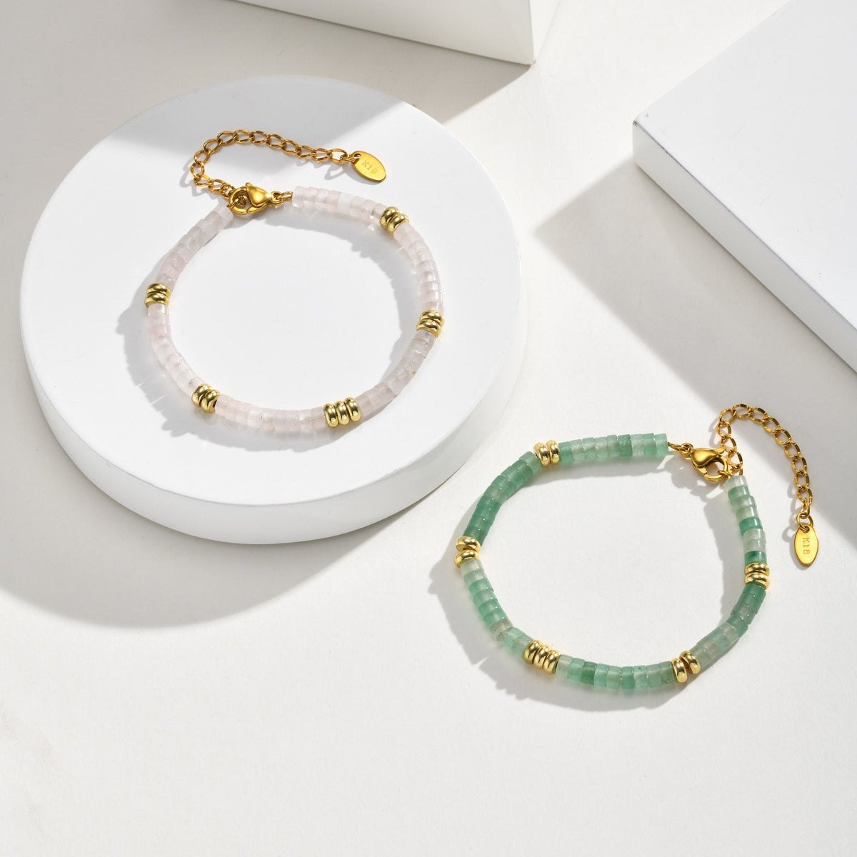 Natural Sea Powder Crystal Stainless Steel Bracelet Unisex