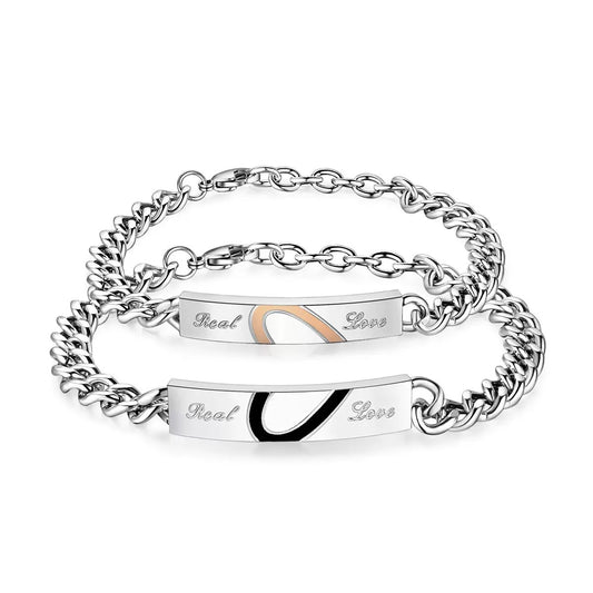 Titanium Steel Couple Bracelet Puzzle Love By Planderful Everyday Genie For Couples Valentine Gift