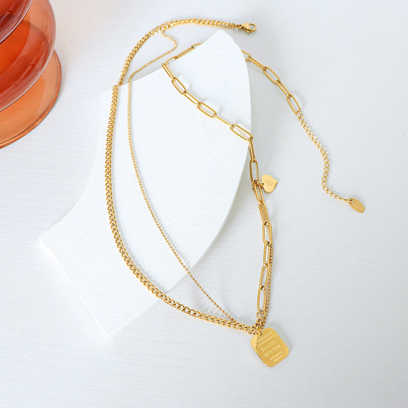 Golden Touch Heart Pendant Collarbone Necklace