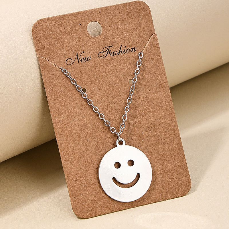 Charming Smiling Face Necklace with Hip-Hop Vibe