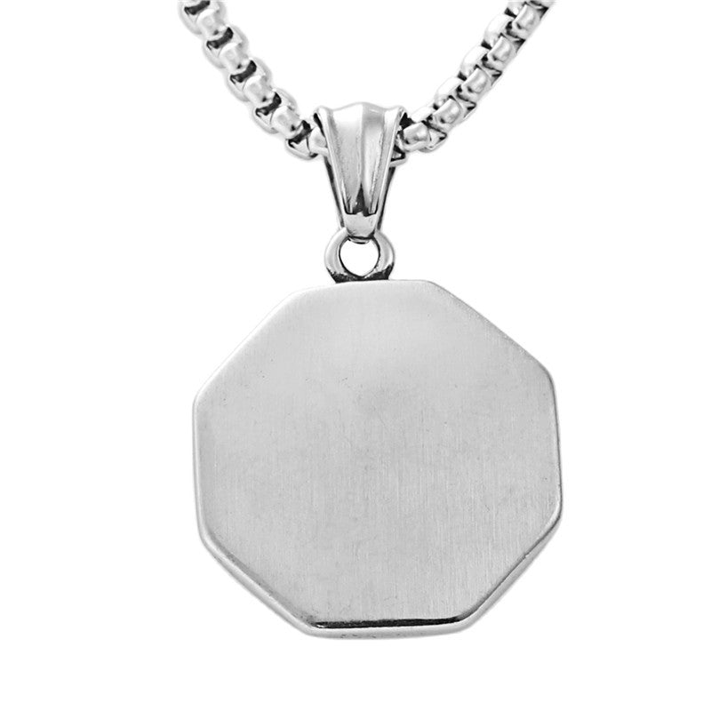 Punk-Inspired Titanium Steel Yin Yang Bagua Pendant Necklace for Men - Retro Tai Chi Design