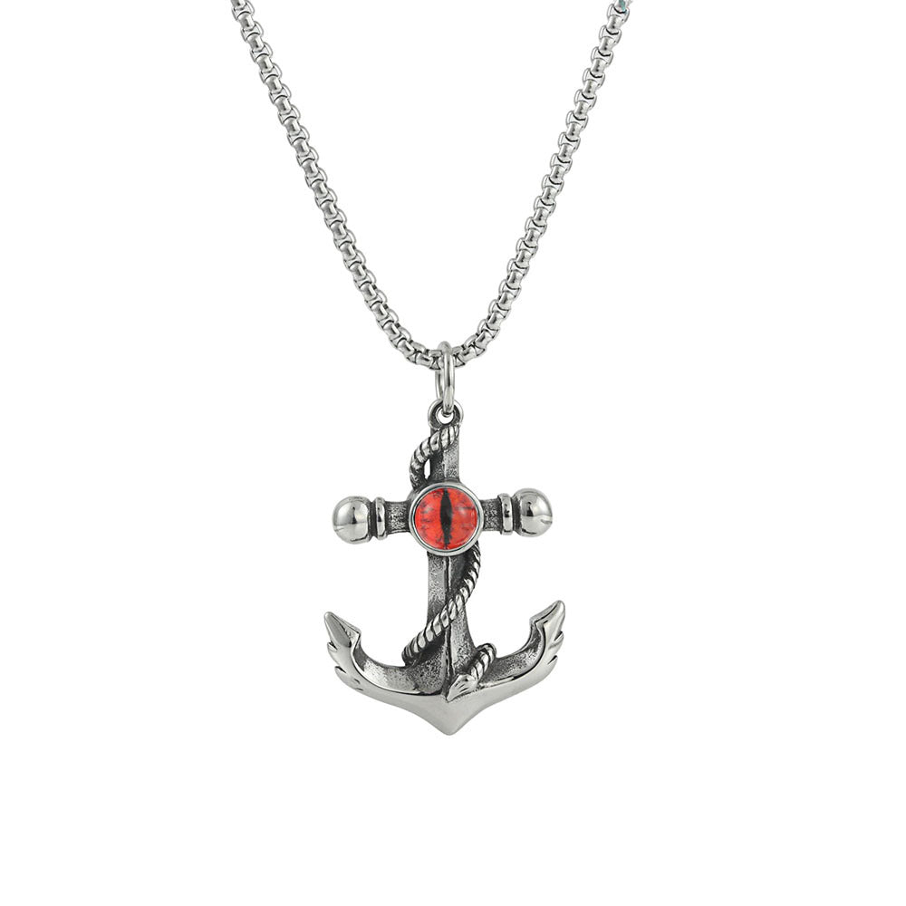 European and American Stainless Steel Anchor Pendant for Men
