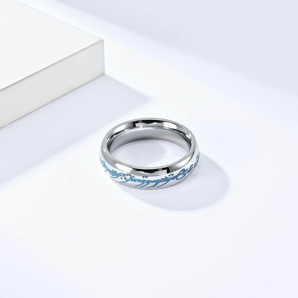 Steel Ring – Statement Unisex Everyday Genie Luminous Ring From Planderful Collection