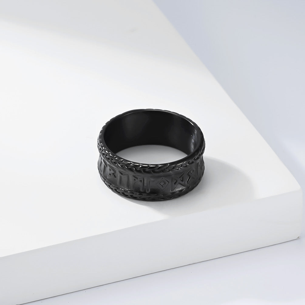 Planderful Everyday Genie Viking Rune Ring Stainless Steel Unisex Protection Symbol Jewelry