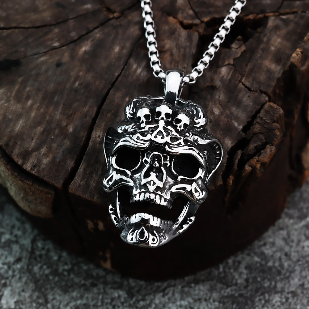 Punk Skull Dragon Stainless Steel Men's Pendant Necklace
