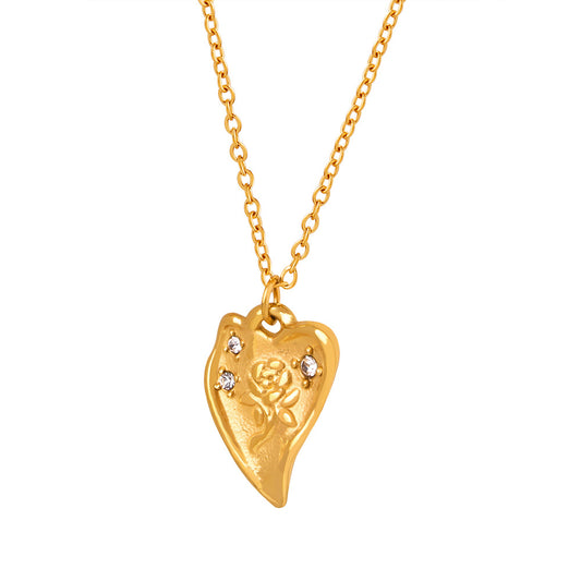 Golden Love Pendant Titanium Necklace - Planderful Everyday Genie Collection
