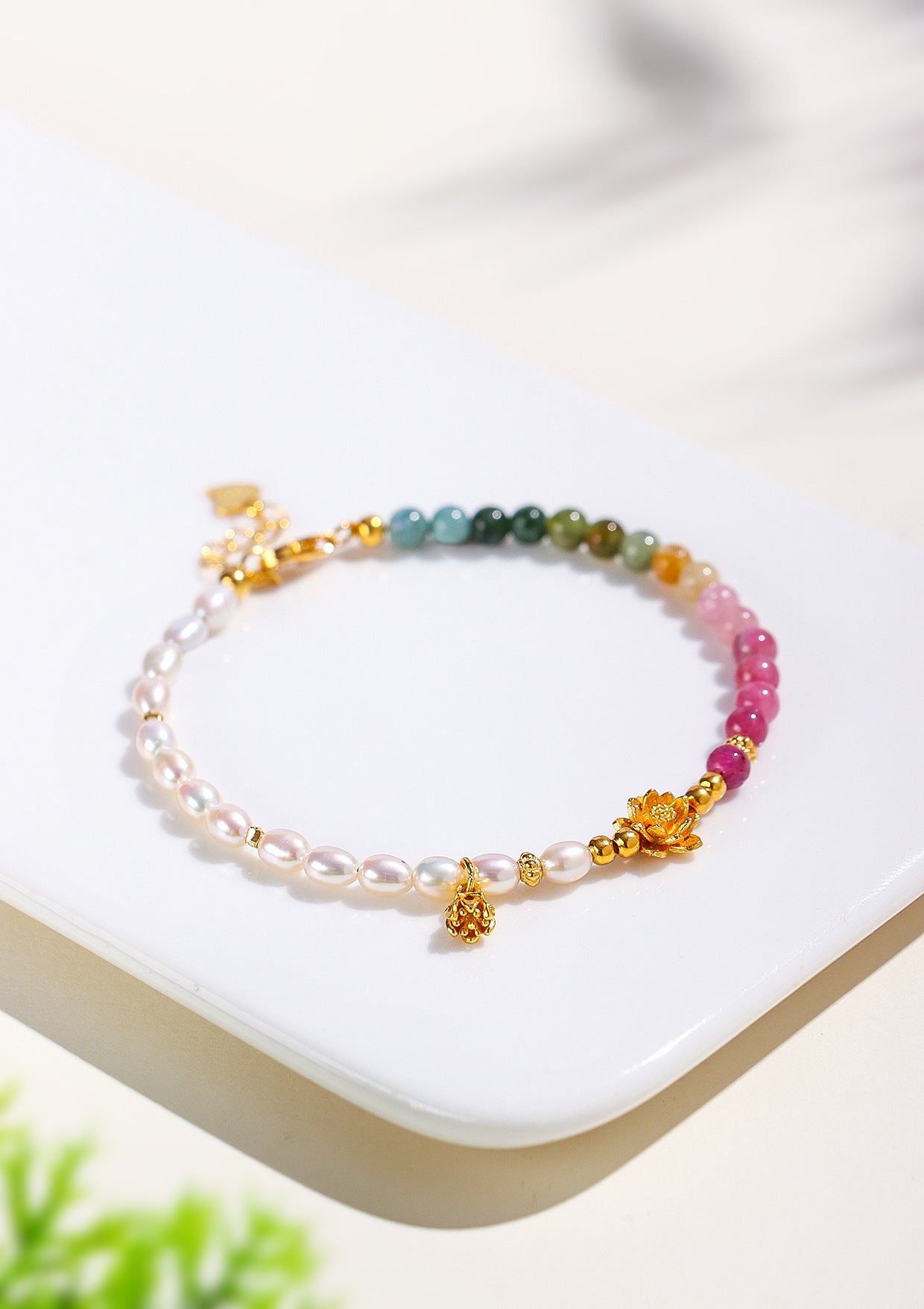 Planderful Fortune's Favor Bracelet – Fresh and Sweet Tourmaline and Pearl Design