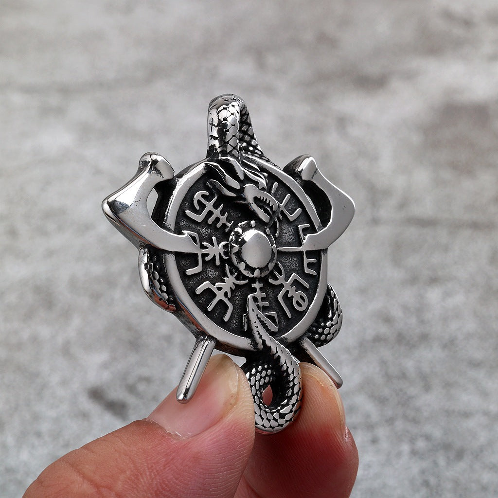 Punk Viking Dragon Stainless Steel Men's Pendant Necklace