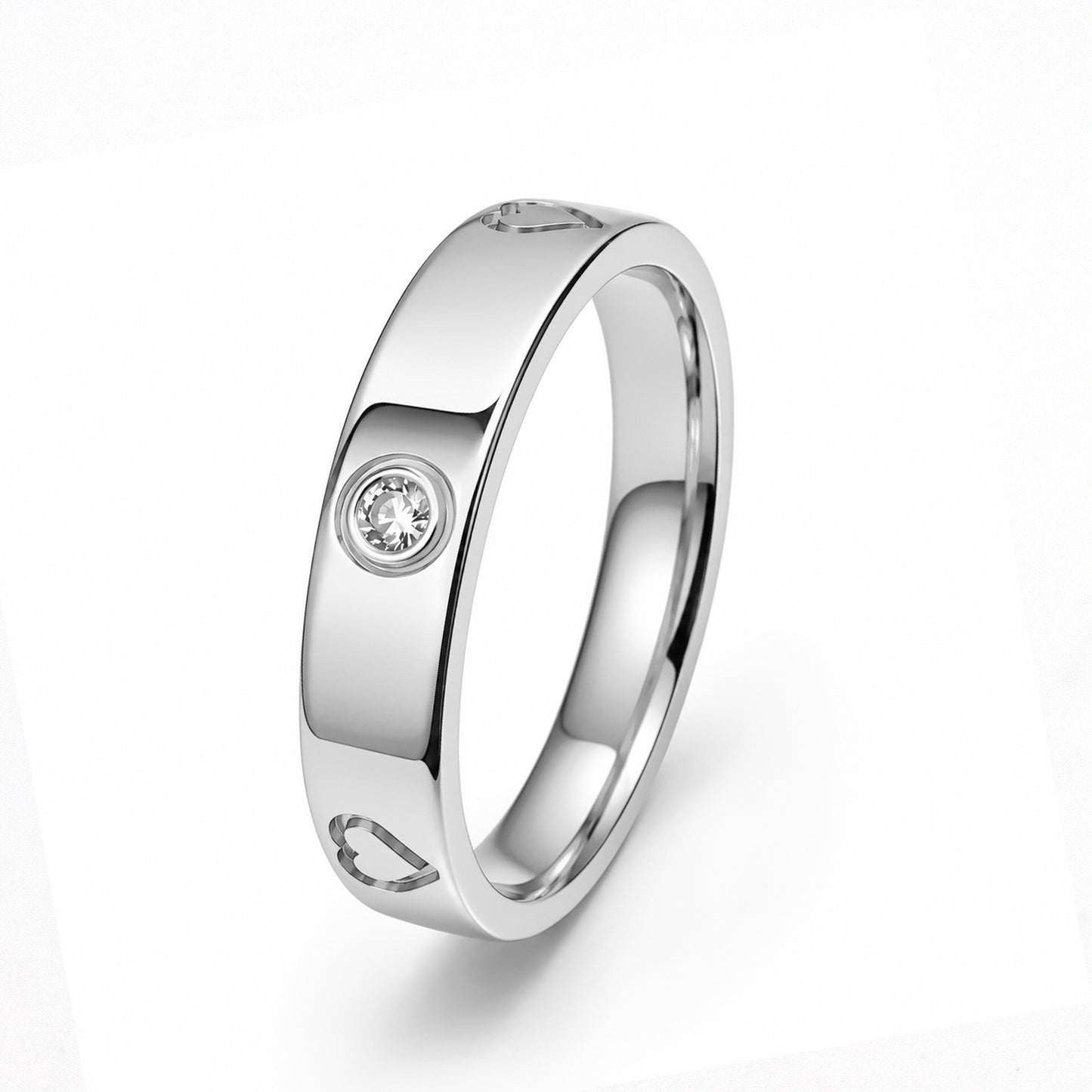 Planderful Everyday Genie Zircon Inlaid Stainless Steel Ring For Couples Unisex Luxury Statement Jewelry