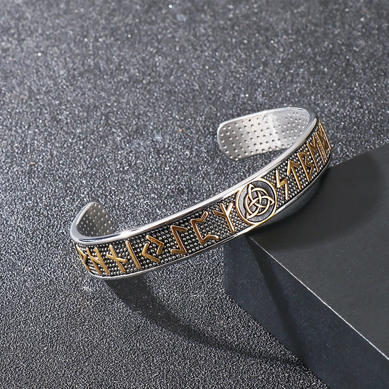 Planderful Viking Odin Rune CShaped Stainless Mens Bracelet