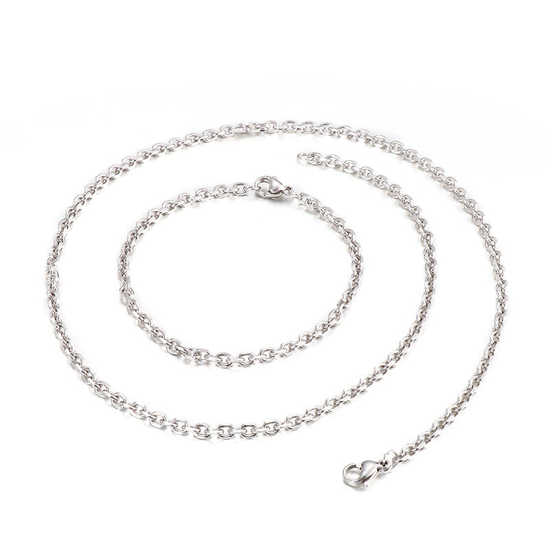 304 Stainless Steel Japanese And Korean And Versatile O-Chain Bracelet Men's Necklace Can